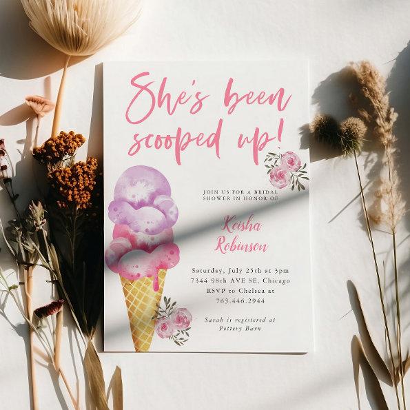 Ice Cream Scooped Up Bridal Shower Invitations