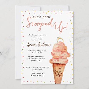 Ice cream Scooped Up Bridal Shower Invitations