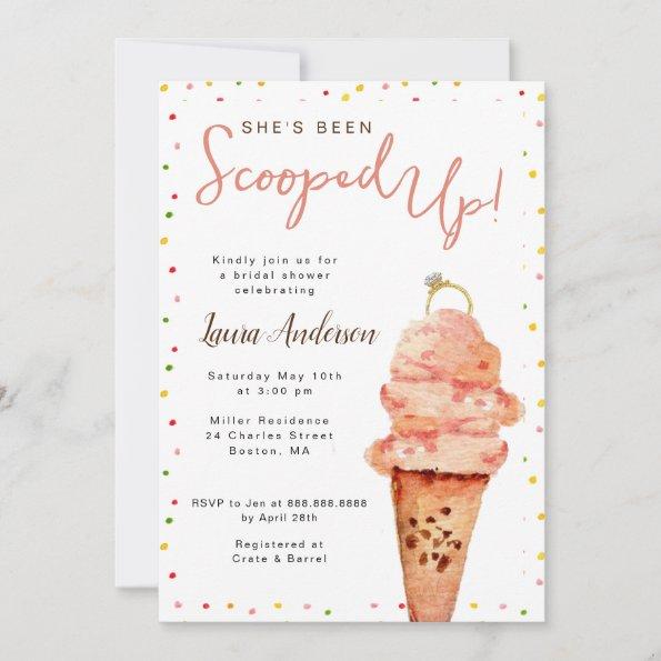 Ice cream Scooped Up Bridal Shower Invitations