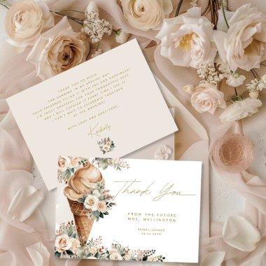 Ice Cream Scooped Up Floral Boho  Thank You