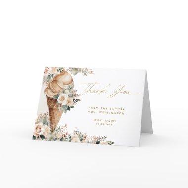 Ice Cream Scooped Up Floral Boho  Thank You