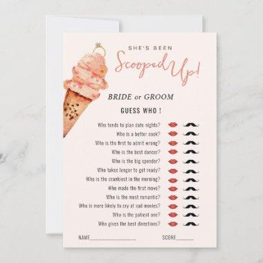 Ice Cream Scooped up Guess Who Bridal Shower game Invitations