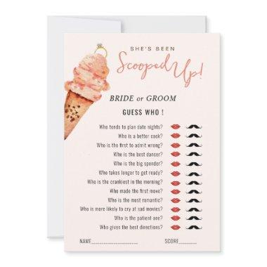 Ice Cream Scooped up Guess Who Bridal Shower game Invitations