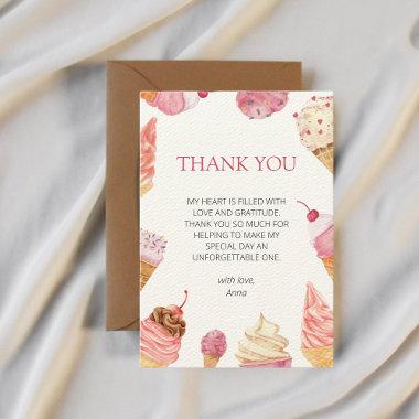 Ice Cream She's been scooped up Bridal shower Thank You Invitations