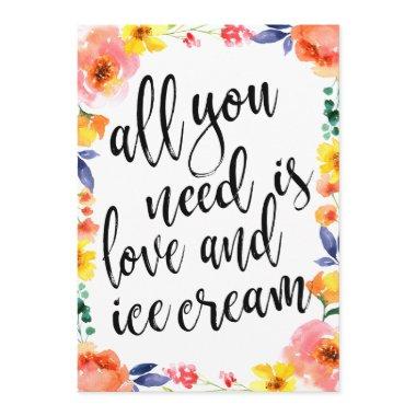 Ice cream station affordable floral sign