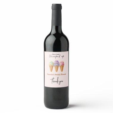 Ice Cream Summer Scooped Up  Favor Wine Label