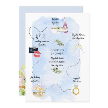 Icon Timeline of how we met Bridal Couples Shower
