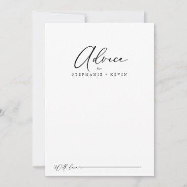 Idyllic Stylish Calligraphy Wedding  Advice Card