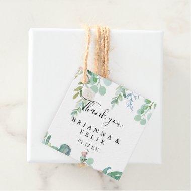 Illustrated Colorful Tropical Floral Wedding Favor Tags