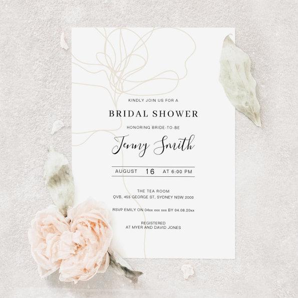 Illustrated handdrawn flower bridal shower Invitations