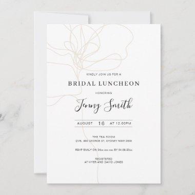 Illustrated line art bridal luncheon Invitations