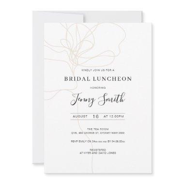 Illustrated line art bridal luncheon Invitations