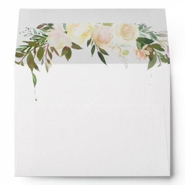 Illustrated Watercolor Floral Wedding Invitations Envelope