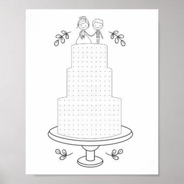 Illustrated wedding activity dot game poster