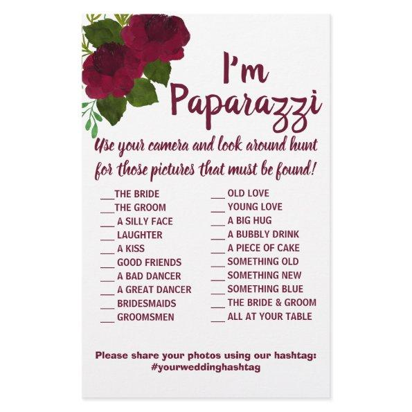 I'm paparazzi Game  Red Flower Wedding Flyer