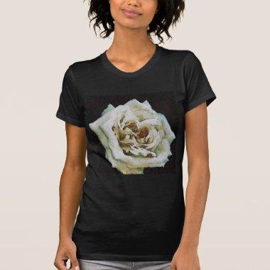Impressionist Rose Isolated On Black T-Shirt