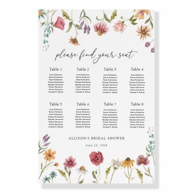 In Bloom Wildflower  Seating Chart Foam Board