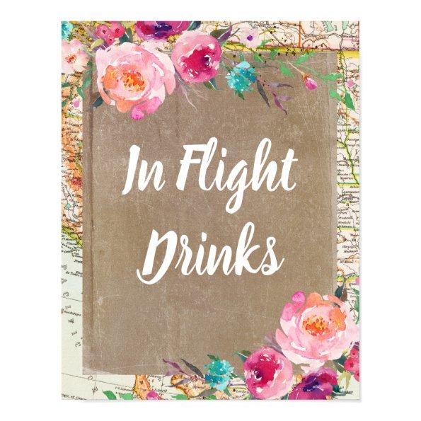 In Flight Drinks Sign Vintage  Poster
