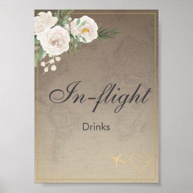 In Flight Drinks Travel theme Bridal Shower Party Poster