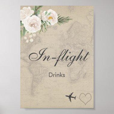 In Flight Drinks Travel theme Bridal Shower Party Poster