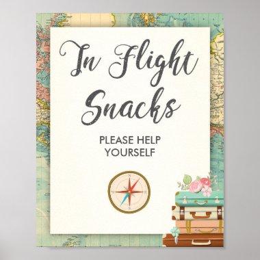 In Flight Snacks Travel Adventure Food Table Sign