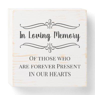 In Loving Memory in Our Hearts Wedding Reception Wooden Box Sign