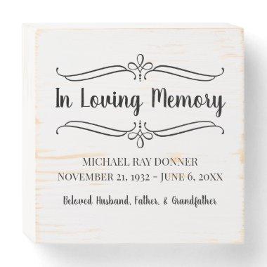 In Loving Memory Photo Table Memorial Service Wooden Box Sign