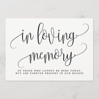 In Loving Memory Sign - Lovely Calligraphy Invitations