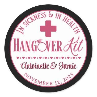 In Sickness & Health Funny Wedding Hangover Kit Classic Round Sticker