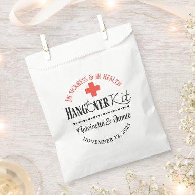 In Sickness & Health Wedding Hangover Kit Red|Blk Favor Bag