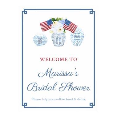 Independence Day Preppy Ginger Jar Bridal Shower Poster