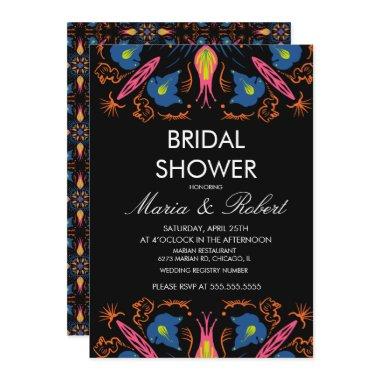 Indian Elephant Floral Black