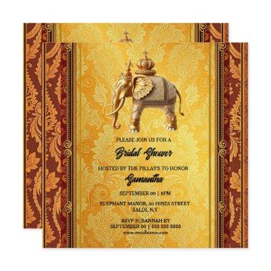 Indian elephants gold paisley luxurious bridal holiday