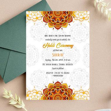 Indian Groom Haldi Ceremony Invitations