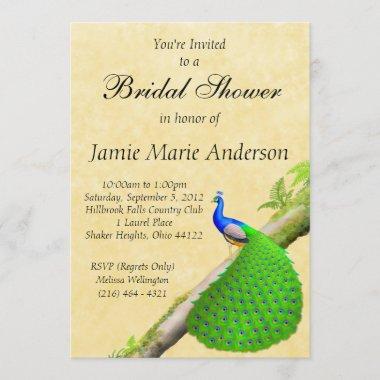 Indian Peacock Bridal Shower Invitations