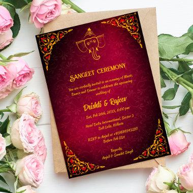 Indian Pre-Wedding Sangeet Ceremony Invitations