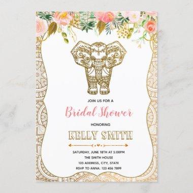 Indian themed bridal shower party Invitations