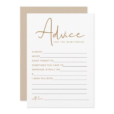 INDIE Boho Beige Newlywed Advice and Wishes Game Invitations