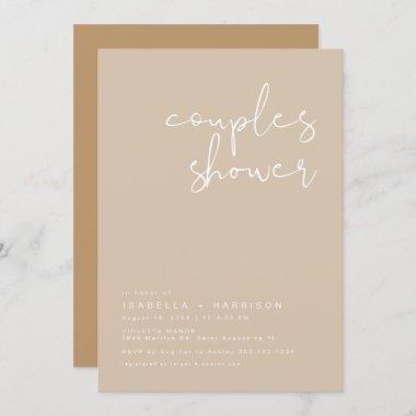 INDIE Boho Earth Toned Beige Couples Shower Invit Invitations