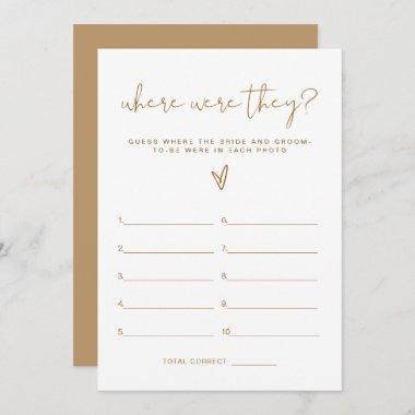 INDIE Boho Where Were They Bridal Shower Game Invitations