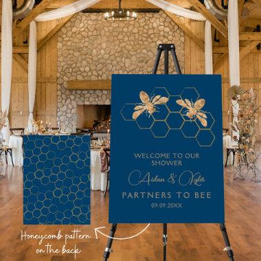 Indigo & Honeycomb Bee Wedding Shower Welcome Sign