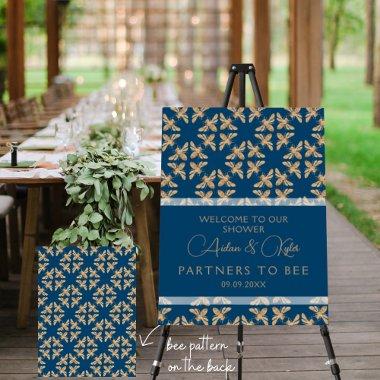 Indigo & Honeycomb Bee Wedding Shower Welcome Sign