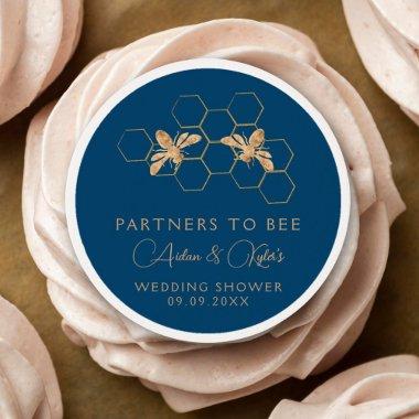 Indigo & Honeycomb Golden Bee Wedding Shower Edible Frosting Rounds