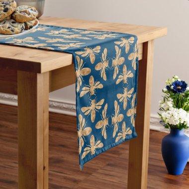 Indigo & Honeycomb Golden Bee Wedding Shower Medium Table Runner