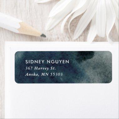 Indigo Ink Wash Return Address Label