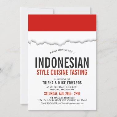 Indonesian Cuisine | Party Flag White Invite