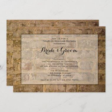 Industrial Chic Brick Couples Wedding Shower Invitations