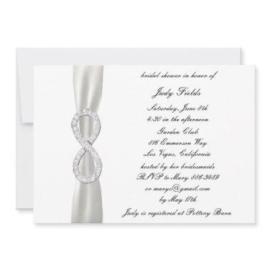 Infinity White Wedding Bridal Shower Invitations