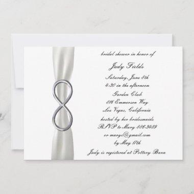 Infinity White Wedding Bridal Shower Invitations