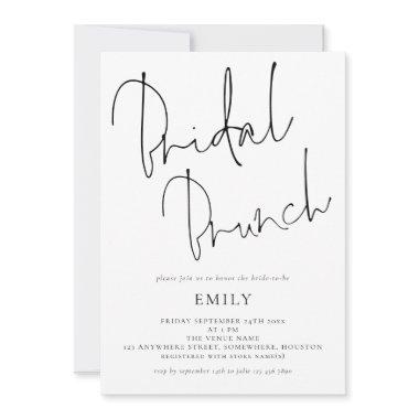 Informal Script Bridal Shower Brunch Invitations